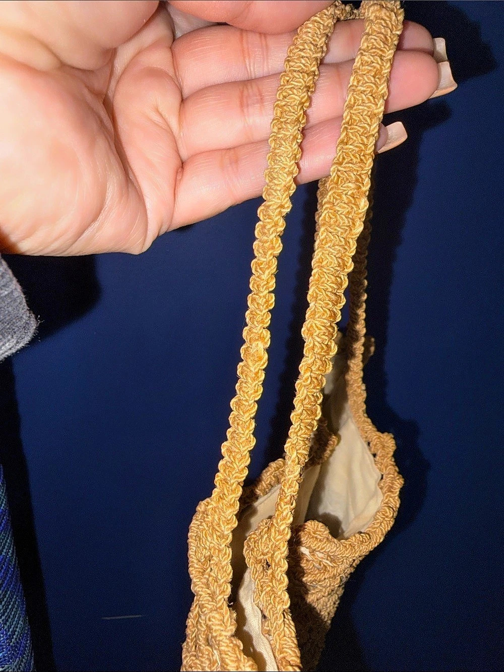 Beige Crochet Tote Bag - Picture 10 of 14